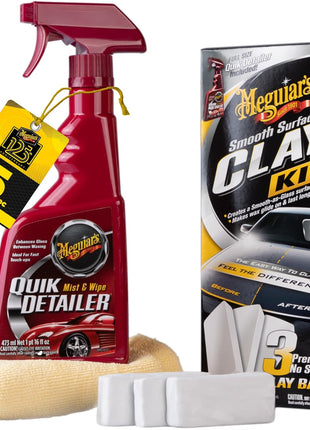 Meguiar's G191700 Smooth Surface Clay Kit, Safe and Easy Car Claying for Smooth as Glass Finish