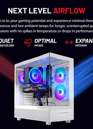 Skytech Gaming Azure 3 Gaming PC, AMD Ryzen 7 7700 3.8GHz, AMD RX 9060XT 16GB VRAM, 1TB Gen4 NVMe SSD, 32GB DDR5 RAM 6000, 650W Gold PSU, WI-FI 5, Windows 11, Desktop