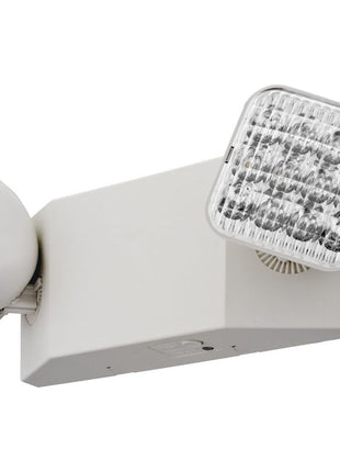 Lithonia Lighting Basics LED Emergency Light, Adjustable Heads 120/277V 1Pk | 2 Aimable Heads, Wall Mount, Damp Rated, 90-Min Backup, Ideal for Stairways, Hallways, Egress Paths, White, 1-Pack (EU2C M6)