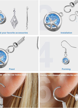 925 Sterling Silver Earring Hooks 120 PCS/60 Pairs, Ear Wires Fish Hooks, Hypo-allergenic Jewelry Findings Parts with 120 PCS Clear Silicone Earring Backs