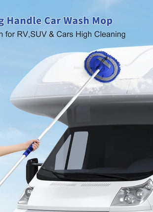 Wontolf 62'' Car Wash Brush Kit with Long Handle, Chenille Microfiber Car Wash Mop Mitt Scratch-Free Car Detailing Cleaning Brush Care Kit Car Cleaning Supplies for Cars RV Truck Boat