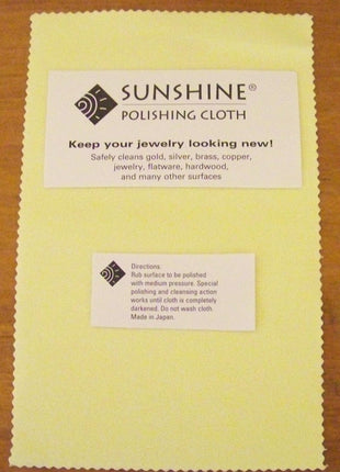 1 Sunshine Polishing Cloth for Sterling Silver, Gold, Brass and Copper Jewelry Polishing Cloth
