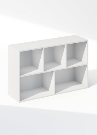 Furinno Reed Closet Organizers and Storage, 5-Cube Reversible Closet Shelves, Closet Organization Shelf, 9.4 x 19.5 x 31.5, for Bedroom, Closet, White