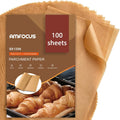 Parchment Paper Sheets, 9x13 In Non Stick Precut Baking Parchment for Baking, Grilling, Air Fryer, Steaming, and More (Unbleached)   Quarter Sheet Size, Perfect for Bread, Cakes, Cookies, 100PCS