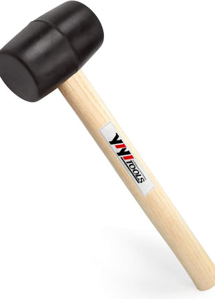 YIYITOOLS YY-2-005 Rubber Mallet Hammer With Wood Handle–8-oz, black