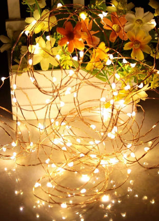 Ariceleo Led Fairy Lights Battery Operated, 1 Pack Mini Battery Powered Copper Wire Starry Fairy Lights for Bedroom, Christmas, Parties, Wedding, Centerpiece, Decoration (5m/16ft Warm White)