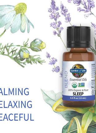Garden of Life Essential Oils, 100% Organic and Pure Lavender Essential Oil Plus Ylang Ylang & Chamomile - Sleep Blend for Diffusers, Home, Skin & Body Care - Calming, Relaxing, Peaceful, 0.5 fl oz