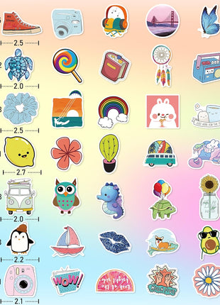 300 Pcs/Pack Water Bottle Stickers for Kids, Cute Vinyl Waterproof Stickers | Party Favors for Girls Teens, Back to School Supplies Gifts, Classroom Prizes, Goodie Bag Stuffers, Teacher Classroom Supplie