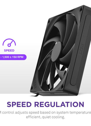 NZXT F140Q - 140mm Quiet Airflow PC Case Fan - Black | 140mm quiet fan for intake or exhaust. Chamfered frame for consistent airflow and low-noise operation.