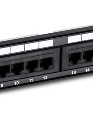 TRENDnet 24-Port Cat6 Unshielded Patch Panel, Wallmount or Rackmount, Compatible with Cat3,4,5,5e,6 Cabling, for Ethernet, Fast Ethernet, Gigabit Applications, Black, TC-P24C6 (Pack of 1)