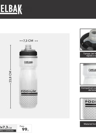 CamelBak Podium Chill Bike Insulated Squeeze Water Bottle Black, 21oz