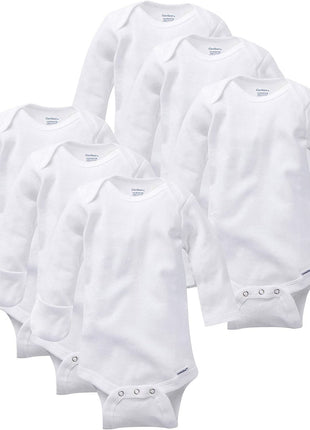 Gerber Unisex Baby Multi-Pack Long-Sleeve Onesies Bodysuit Mitten Cuff Sizes 6-Pack Mitten Cuff 0-3 Months