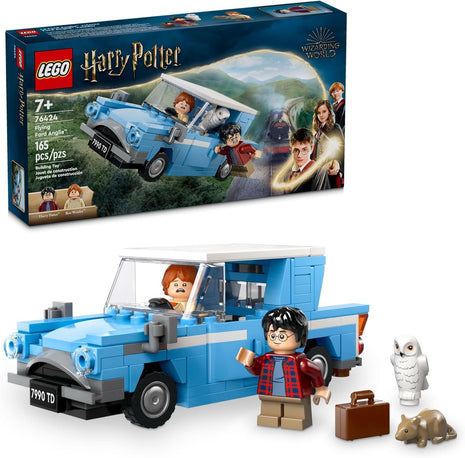 LEGO Harry Potter Flying Ford Anglia, Buildable Car Toy with 2 Minifigures for Role Play, Fantasy Playset for Kids, Harry Potter Car, Gift for Boys, Girls and Any Fan Ages 7 and Up, 76424 | Lego Harry Potter Lego 165 Pieces - Flying Ford Anglia #76424