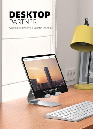 Lamicall iPad Stand Adjustable Tablet Holder, Sturdy Aluminum, Multi-Angle | Dock Stand for 4-13" iPad Pro Air Mini Kindle Tab Switch, All Aluminum Metal, Multi-Angle, Sturdy, Office Desk Accessories