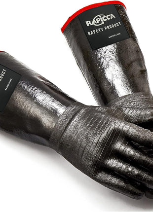 RAPICCA 932°F Heat Resistant BBQ Grill Gloves: Oil Resistant Waterproof for Smoking Grilling Cooking Barbecue Deep Frying Turkey Rotisserie Handling Hot Greasy Meat | Great Stocking Stuffers for Men