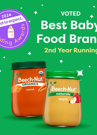 Beech-Nut Meat Baby Food Jars, Chicken & Chicken Broth Puree, 7g Protein, Stage 1 Baby Food for Babies 4 Months and Up, 2.5oz Glass Jars, 10ct