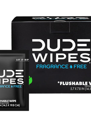 DUDE Wipes On-The-Go Flushable Wipes - 1 Pack, 30 Count - Unscented Extra-Large Individually Wrapped with Vitamin E & Aloe - Septic and Sewer Safe