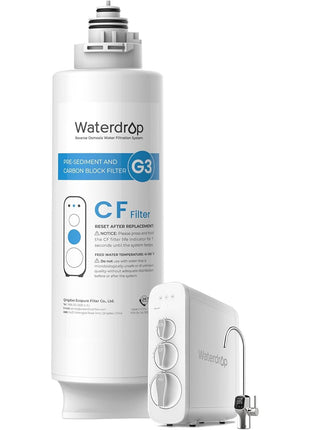 Waterdrop WD-G3-CF Filter, Replacement for WD-G3-W, WD-G3P600 and WD-G3P800-W Reverse Osmosis System, 6-Month Lifetime