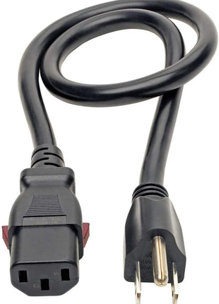 Tripp Lite Computer Power Cord (NEMA 5-15P to C13 Power Cord), Heavy Duty, Locking C13 Connector, 15A, 125V, 14AWG, 3 ft. (P007-L03)