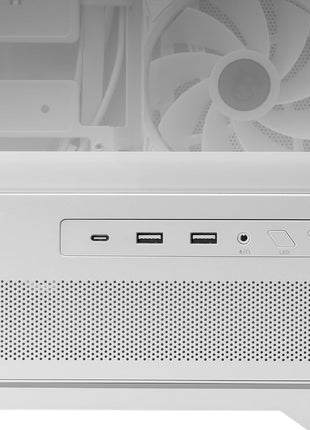 MSI MAG PANO 110R PZ White - Mid-Tower Gaming PC Case - Tempered Glass Side Panel - 3 x 120mm ARGB Fans - Liquid Cooling Support up to 360mm Radiator - Mesh Panel for Optimized Airflow