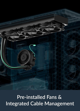 ARCTIC Liquid Freezer III Pro 360 - AIO CPU Cooler, 3 x 120 mm Water Cooling, 38 mm Radiator, PWM Pump, VRM Fan, AMD AM5/AM4, Intel LGA1851/1700 Contact Frame - Black