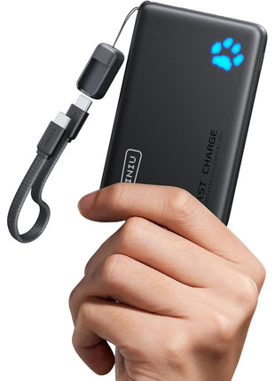 INIU Portable Charger, Ultra Slim 10000mAh 45W PD Power Bank, USB C in&Out Fast Charging Battery Pack, Travel Essential Phone Powerbank Compatible with iPhone 16 15 14 Samsung S22 S21 Google iPad etc