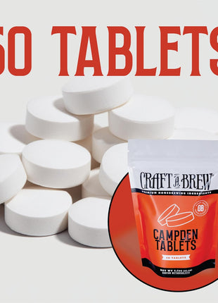 Craft A Brew - Campden Tablets - Sodium Metabisulfite - Sterilant for Winemaking - Ideal for Traditional Grape Wines - Crafting Fruit Wine, Cider - 50 Count