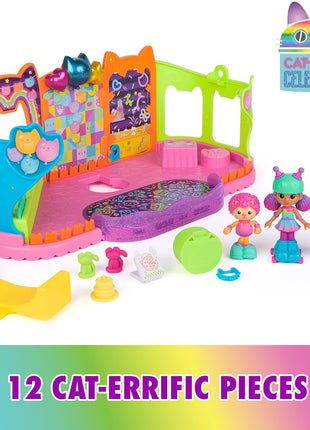 Gabby's Dollhouse Party Room Playset with Skater Gabby & Marty Figures | Exclusive Skater Figures, Working Skates for Pretend Play, Sensory Fidget Toys on Wall, Kids Toys for Girls & Boys Ages 3+
