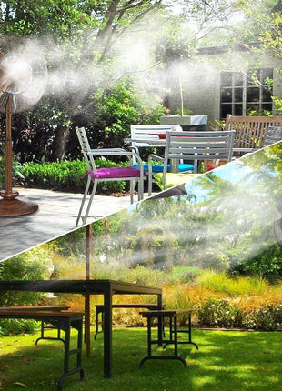 Outdoor Misting Fan Kit for a Cool Patio Breeze,Water Mister Spray for Cooling Outdoor,19.36FT (5.9M) Misting Line + 5 Brass Mist Nozzles + a Brass Adapter(3/4) Fit to Any Outdoor Fan
