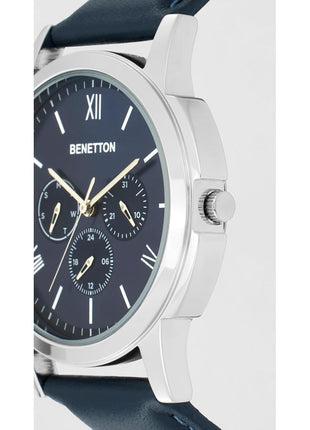 United Colors of Benetton Men Blue Round Brass Dial Analogue Watch- UWUCG0802