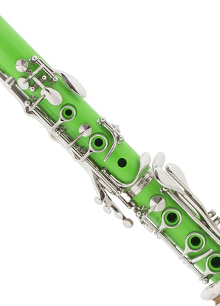 Mendini by Cecilio B Flat Clarinet for Beginner, Ebonite Bb Clarinet with 2 Replaceable Barrels, 10 Reeds, Stand, Pocketbook, Mouthpiece, Hard Case, Gloves, Black