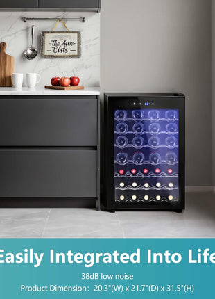 EUHOMY 45 Bottle Wine Cooler Refrigerator, Small Wine Fridge for Red, White and Champagne, 4.5 Cu.ft Mini Fridge with Adjust Temperature, Black