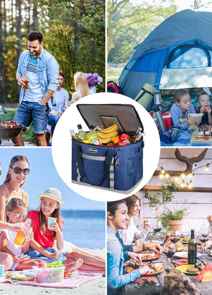 Maelstrom Collapsible Soft Cooler Bag,35/55/75 Cans Beach Cooler with Flip Top Lid, Ice Chest, Leakproof & Portable for Beach, Camping, Road Trips & Grocery Shopping