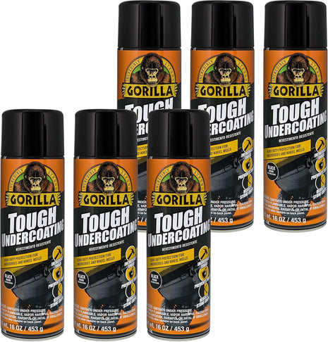 GORILLA Tough Undercoating Black - 16.0 Ounce Aerosol (Case of 6 Cans)