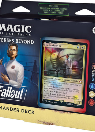 Magic: The Gathering Fallout Commander Deck - Science! (100-Card Deck, 2-Card Collector Booster Sample Pack + Accessories)