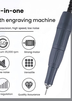 35K RPM Micromotor Handle, H37L1 Micro Motor for Lab, Jewelry, Ceramics, Silicone, Glasswork, Artware, Woodcarving