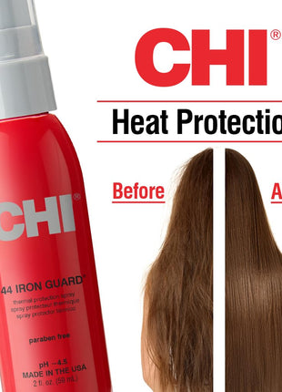 CHI 44 Iron Guard Thermal Protection Spray, Nourishing Formula Helps Resist Heat Damage to Hair & Tame Frizz, 2 Oz