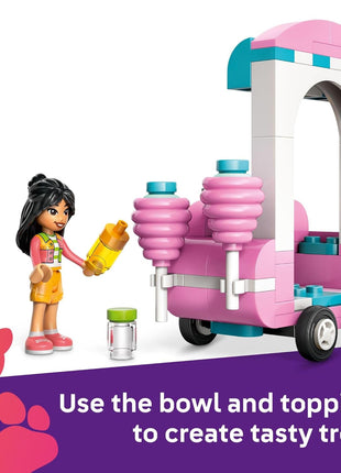 LEGO Friends Cotton Candy Stand and Scooter - Building Toy Pretend Play Set for Kids, Girls and Boys, Ages 6+ - with 2 Minidolls, Wheelable Food Cart and Accessories - Gift Idea for Birthday - 42643