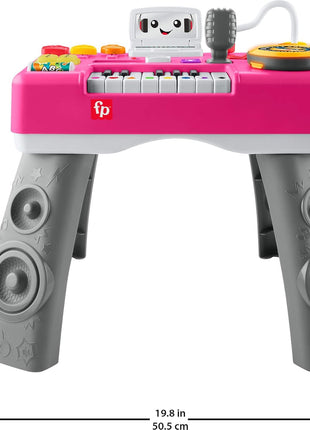 Fisher-Price Laugh & Learn Mix & Learn DJ Table Baby Toy | Pink, 12 Busy Activities, Musical Learning Play, Infants & Toddlers Ages 6+ Months