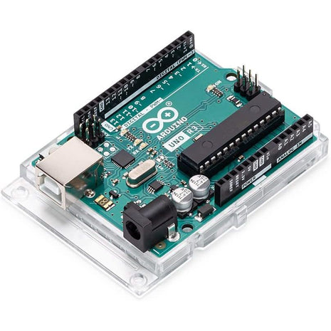 Arduino Uno REV3 [A000066] - ATmega328P Microcontroller, 16MHz, 14 Digital I/O Pins, 6 Analog Inputs, 32KB Flash, USB Connectivity, Compatible with Arduino IDE for DIY Projects and Prototyping
