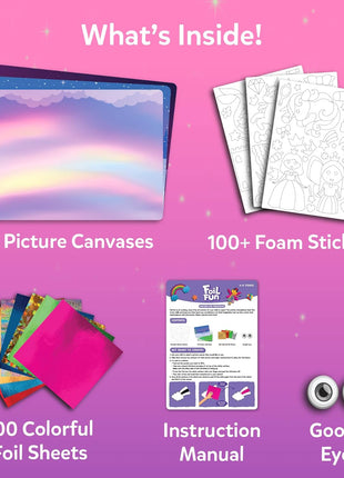 Skillmatics Foil Fun Unicorns & Princesses, Foil Art & Craft, Gift for Kids | Travel Toys, 100+ Stickers, Fine Motor Skills, DIY Mess-Free Art, Screen-Free, Gifts for Kids Ages 4, 5, 6, 7, 8, 9