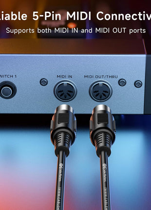 Cable Matters 2-Pack 5 Pin DIN MIDI Cable, 5 Pin MIDI Cable, 6ft | For MIDI Keyboards and Controllers, 5-Pin DIN Male Connectors, Flexible PVC Jacket