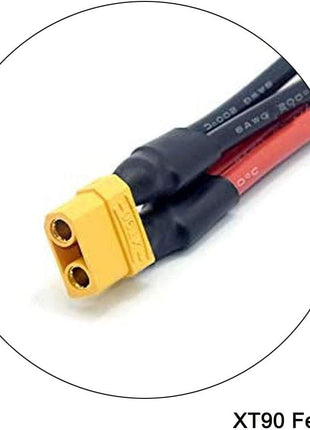 FLY RC 2pcs XT90 Plug Parallel Battery Connector Cable XT90 Connector Style Parallel Y-Harness for Quadcopters Multirotors RC LiPo Battery Male and Female Connectors