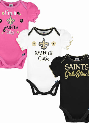Gerber NFL Baby-Girls NFL Team 3 Pack Short Sleeve Onesie Bodysuit