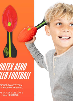 Nerf Vortex Aero Howler Foam Ball, Classic Long-Distance Football, Flight-Optimizing Tail, Whistling Sound, Indoor & Outdoor Fun, Christmas Stocking Stuffers for Kids