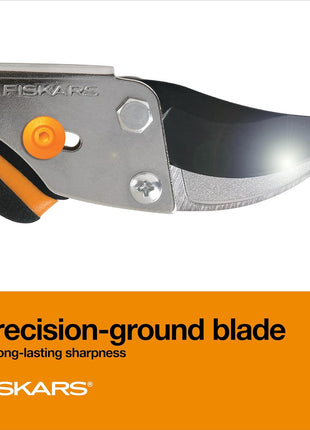 Fiskars Bypass Pruning Shears, 5/8-Inch Cut Capacity Garden Clippers, Gardening Scissors with Sharp, Rust Resistant Steel Blade