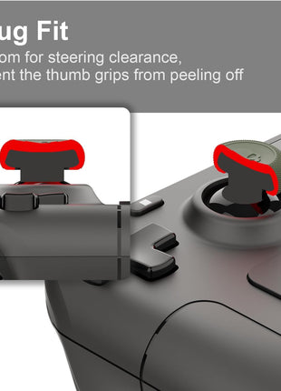 Skull & Co. Skin, CQC and FPS Thumb Grips Joystick Cap Analog Stick Cover for Steam Deck/OLED and ROG Ally, Ally X- Black, Set of 6