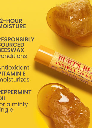 Burt's Bees 100% Natural Moisturizing Lip Balm (Original Beeswax)