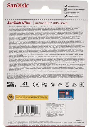 SanDisk 32GB Ultra® microSDHC 120MB/s A1 Class 10 UHS-I