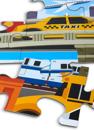 Melissa & Doug Traffic Jam Jumbo Floor Puzzle (24 Pieces, 2 x 3 Feet), Vehicle-Themed Jigsaw Puzzle for Preschoolers and Kids Ages 3+ - FSC Certified